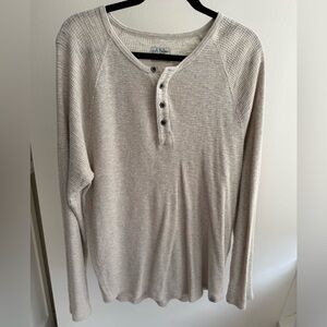 Lucky Brand Waffle-Knit Henley in Light Beige